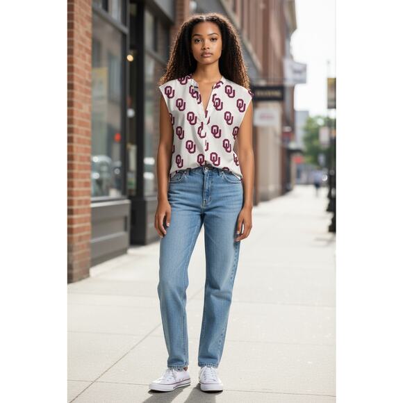 Stewart Simmons OU Women’s Team Button‑Up Med• University of Oklahoma Print - Picture 2 of 15